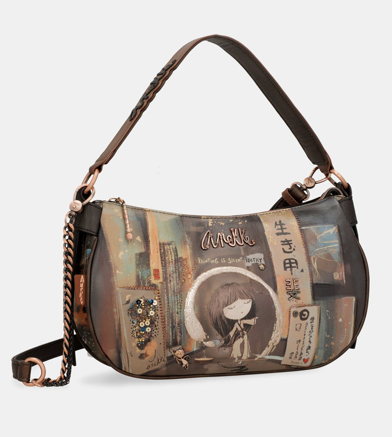 Ovale Shōen-Tasche mit Kette