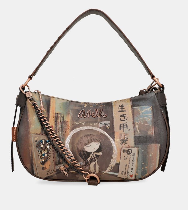 Ovale Shōen-Tasche mit Kette