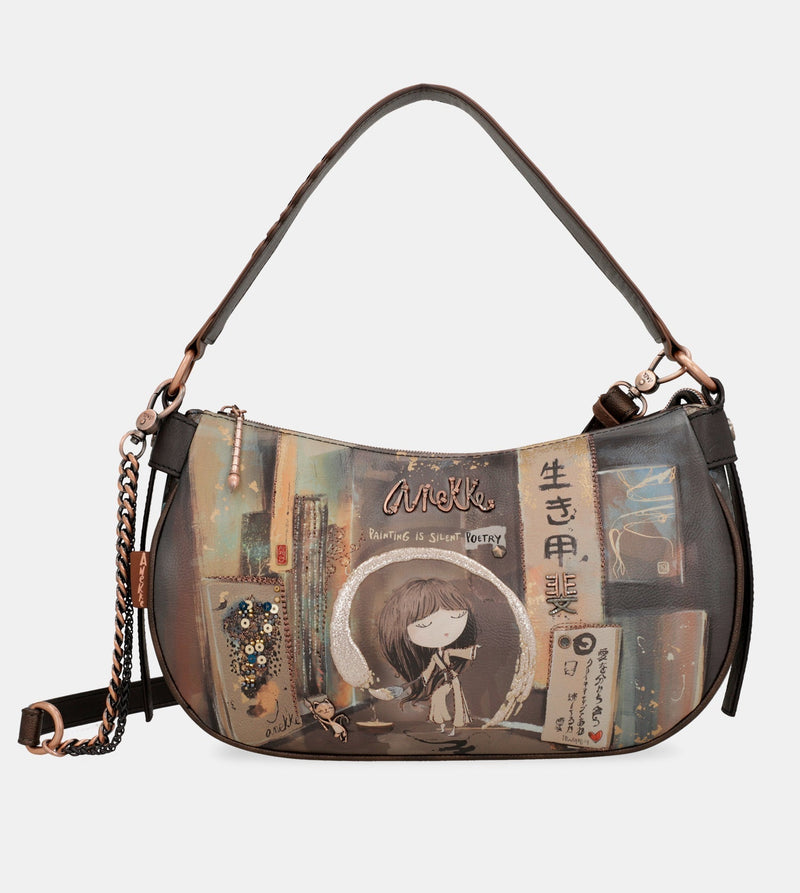 Ovale Shōen-Tasche mit Kette